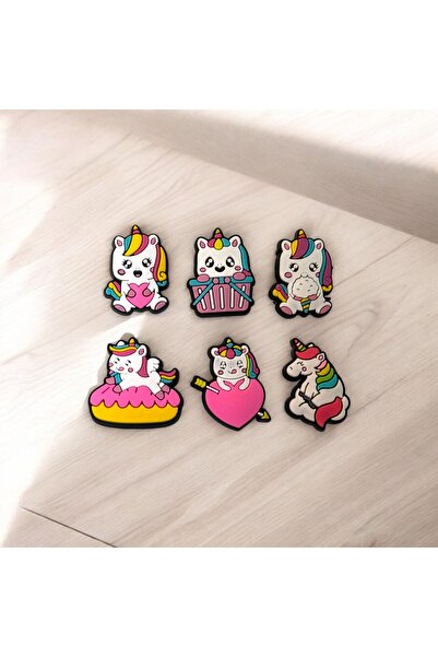 Crocs Terlik Süsü 6 Adet Unicorn Serisi Kaliteli PVC Malzeme