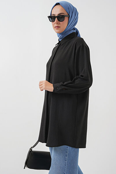 Bigdart Kadın Uzun Gömlek Tunik 5945 - Siyah