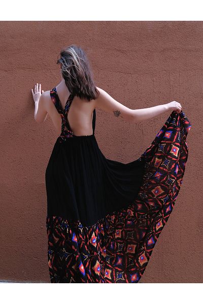 Su Koleksiyon Black Gazelle Boho Gypsy Dress