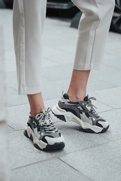Marjin High-Sole-Sneaker für Damen - Laufschuhe zum Schnüren Edisa, Schwarz