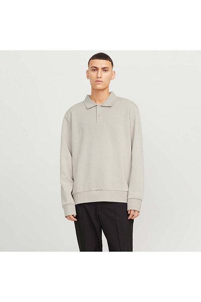 Jack & Jones Ανδρικό μπεζ φούτερ πόλο Bradley (12278586-MBM)