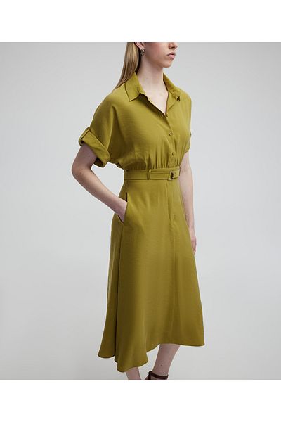 MISS IPEKYOL Belted dress with metal clasp