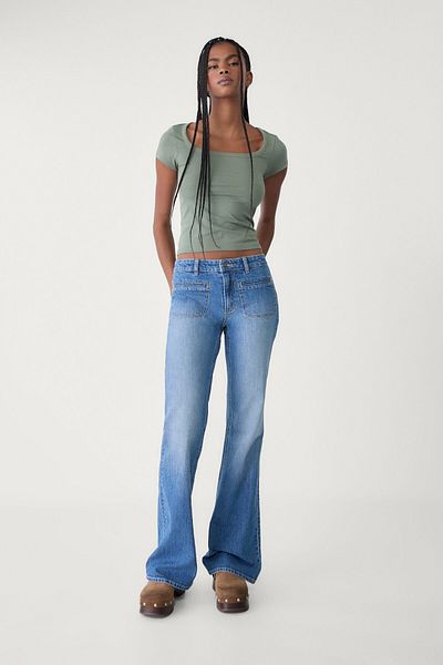 Stradivarius T-shirt with square neckline