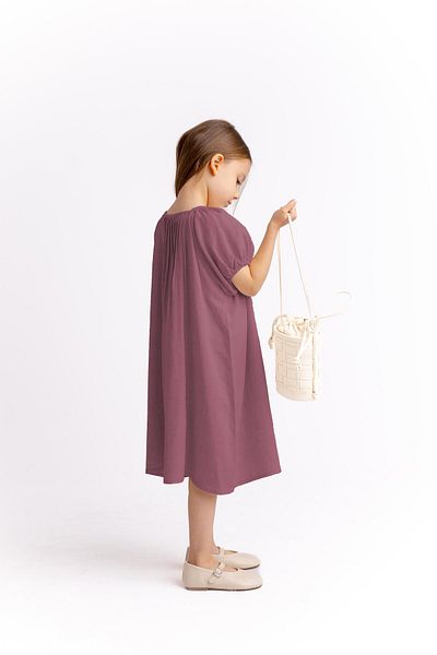 Oliven The Kid Rochie pentru fetiță din in: Prune cu nervuri
