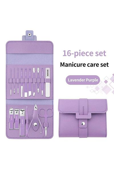 Zigver 16-Pc Stainless Steel Nail Clippers Set - Manicure Pedicure Cuticle Remover Nail File