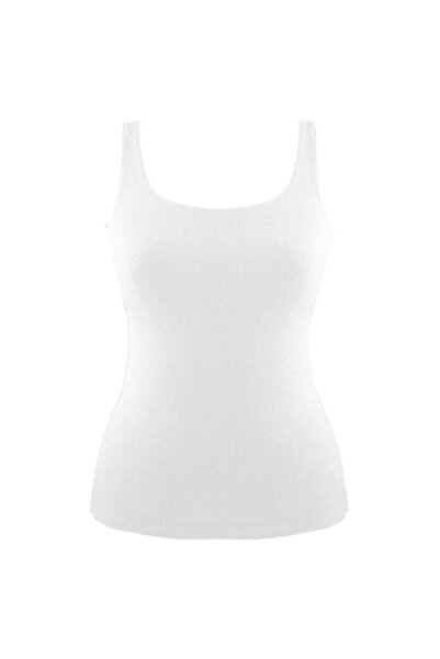 Magic Form 2021 Combed Cotton Fabric Narrow Strap Long Undershirt - White