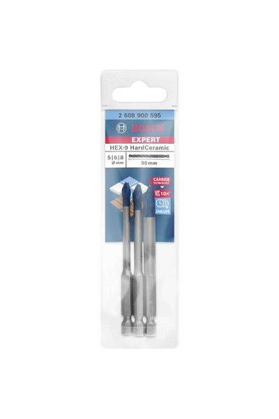 Bosch 3-Piece Expert Hex-9 Hard Ceramic Drill Bit Set