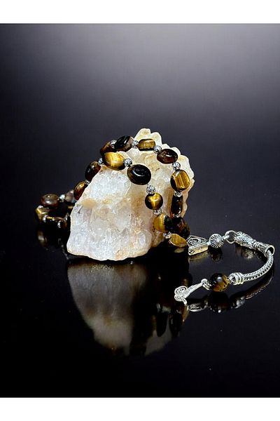Bonicce Tiger Eye Stone Real Natural Stone Rosary