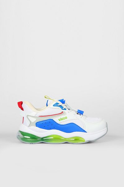 Vicco Hoshi Basic Boy's White/Sax Blue Sports Shoes