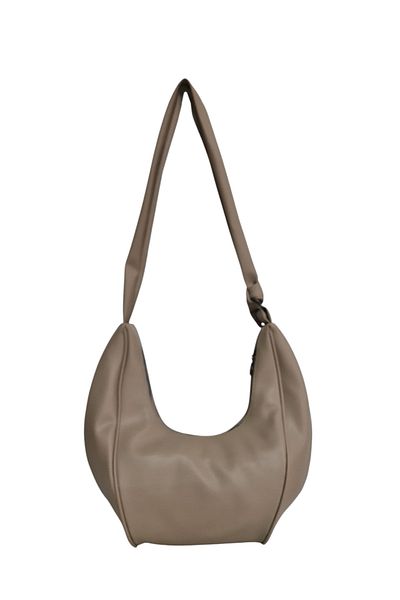 Gloria Mi̇ra Women's Ecru Soft Leather Long Handle Shoulder Bag