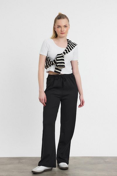 Rays 2111 Model - Black Trousers with Elastic Waist