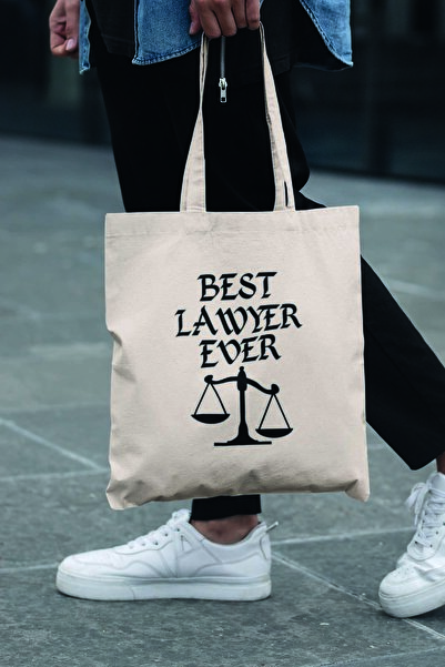 qoeuyl boutique Найкращий адвокат усіх часів Адвокат Юрист Сувенір з принтом 100% бавовняна тканина Бежева сумка