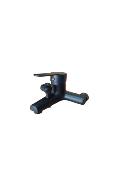 KAVİTİCARET Complete Black On/Off Bathroom Faucet with Brass Material