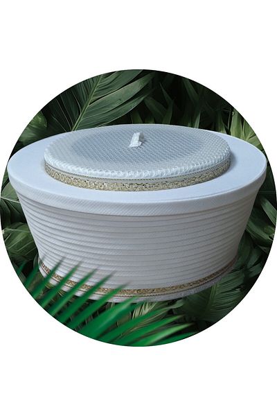 şahinbak Imam Yellow White Mesh - Skullcap, Cubes and Mosque Supplies (S008)
