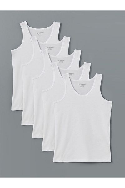 LC Waikiki New Season Crew Neck Boy's Undershirt 5 Pack - S50165Z4