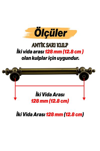 Badem10 Metal otoman Galben antic 128 mm 12,8 cm Mobilier Bucătărie Sertar Dulap Dulap Mâner Mâner