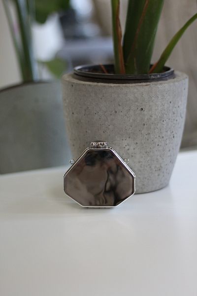 Moom Bag Αξεσουάρ τσάντας Mini Charm με ασημί κυψελωτό καθρέφτη