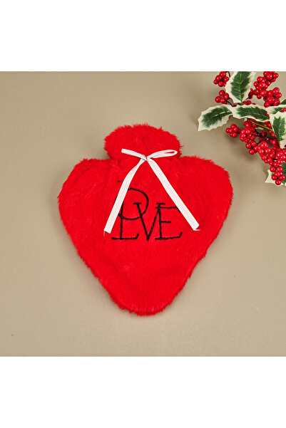 Vichy Kalpli Peluş Sıcak Su Torbası - Kırmızı - 600 ml