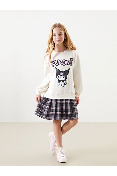 LC Waikiki Crew Neck Kuromi Printed Girl's Dress