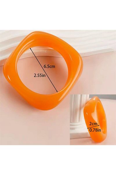Pelin Aksesuar Orange Cornered Bone Bracelet