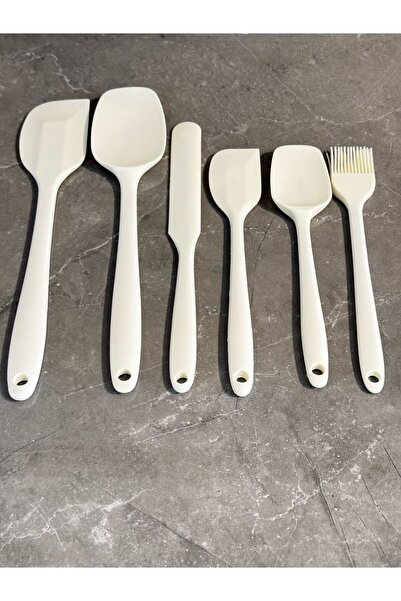Janset 6 Pcs 100% Silicone Kitchen Serving Set,Spatula Set