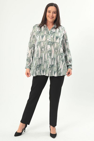 Metpoint Trend42Plus Large Size Digital Printed Large Size Khaki Shirt
