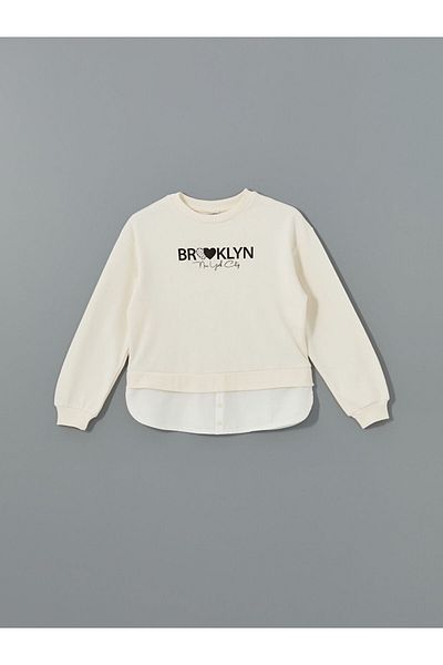 LC Waikiki Lcw Crew Neck Girls Sweatshirt and Leggings Fast Fashion