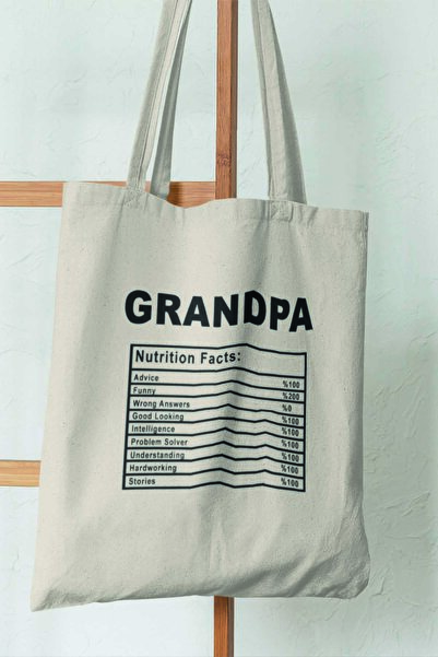 qoeuyl boutique Grandpa Nutrition Facts Grandpa Grandpa Gift Printed 100% Cot...