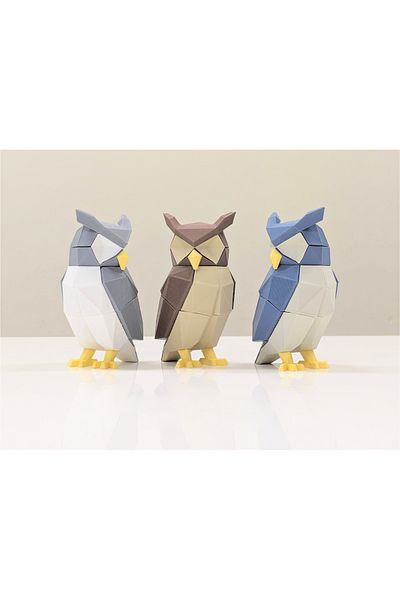 Mivodi Puzzle 3D - Gray Owl Puzzle, Magnetic Design