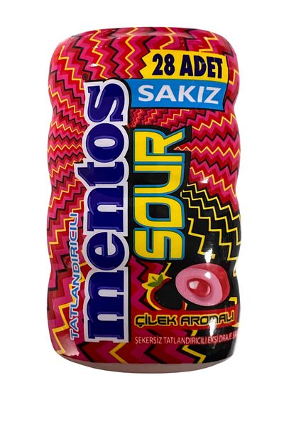 Mentos دراجي بنكهة الفاكهة 56 جم - الفراولة الحامضة والعلكة