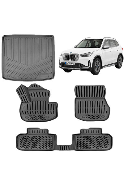 Rizline Bmw İX1 2024 Sonrası 3D Havuzlu Paspas ve Bagaj Havuzu Set Siyah