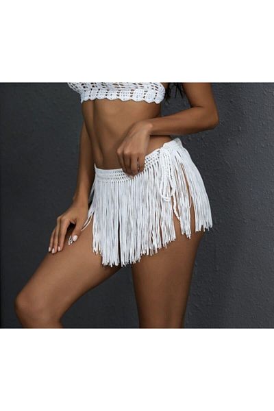 Zey Desing Tasseled Comfortable Cut Skirt Pareo