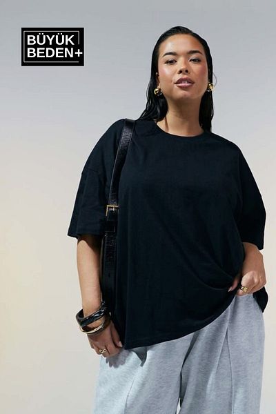 Superlife Superlife Women's Large Size Crew Neck T-Shirt Spr25Btsk10