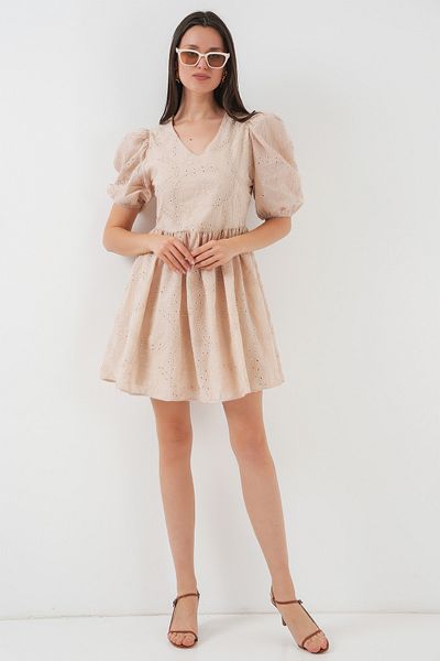 Bigdart 2529 Rochie scurtă jachetă bej Master