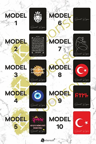 karbonsoft Kişiye Özel Çift Taraflı Baskılı Ahşap Araç Dikiz Aynası Süsü