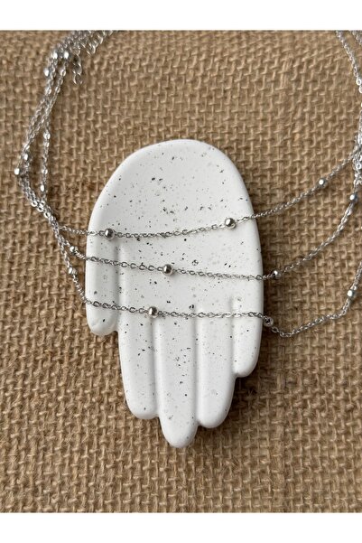 M Miel Ball Detail 3-Piece Chain Combination Necklace