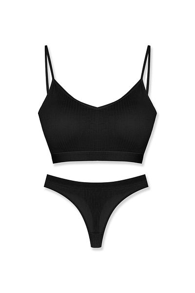 HNX Βαμβακερό λεπτό λουράκι Bustier και στρινγκ εσώρουχα Αθλητικό εσώρουχο