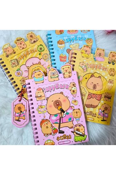 Kawai 16 Sheets Capybara Capibara Sticker, Waterproof and Opaque 300 Pieces