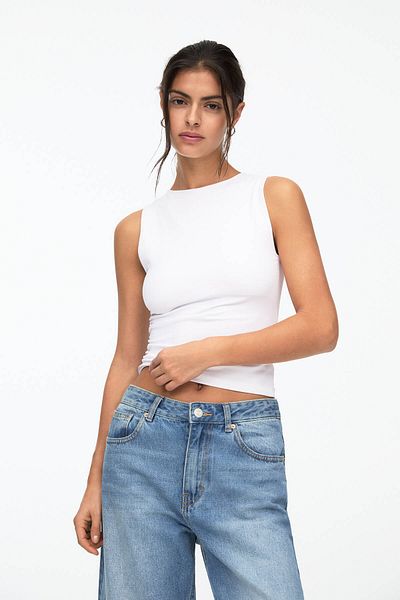 Pull & Bear Gathered polyamide top
