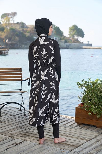 Estiva Water Repellent Parachute Fabric Long Model Full Hijab Swimsuit