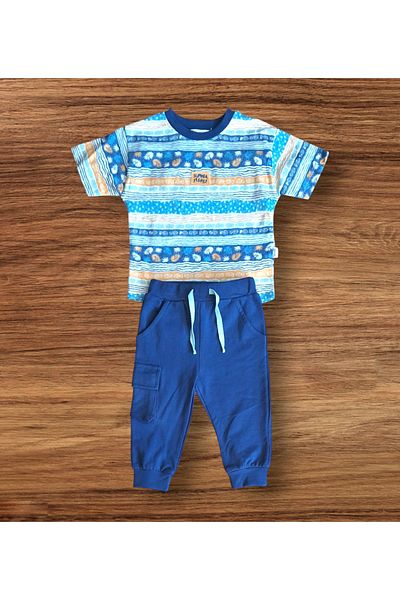 Bebetto Patterned Combed Cotton 2 Piece Set