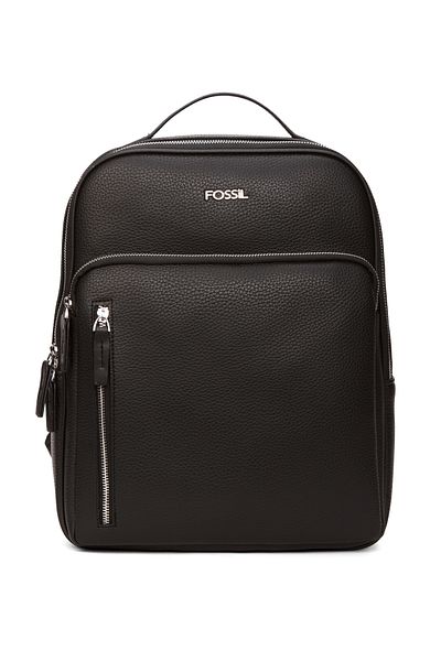 Fossil 9514 Unisex Black Vegan Leather - Backpack with Laptop Compartment