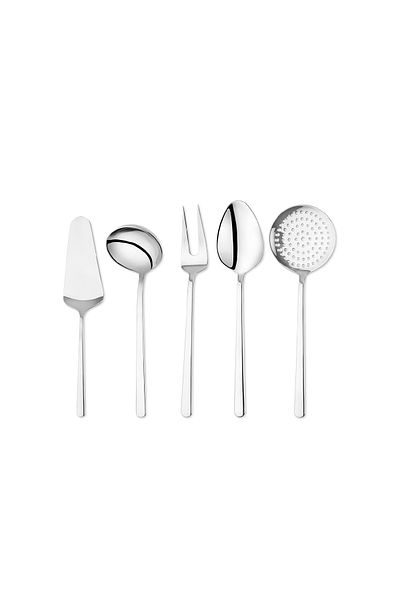 Schafer Steely Steel Serving Set 5 Pieces-Silver01