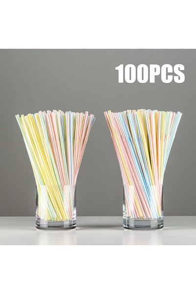 Choice 100 قطعة من 50 إلى 1000 قطعة من شفاطات الشرب البلاستيكية متعددة الألوان لحفلات الزفاف ومستلزمات المشروبات