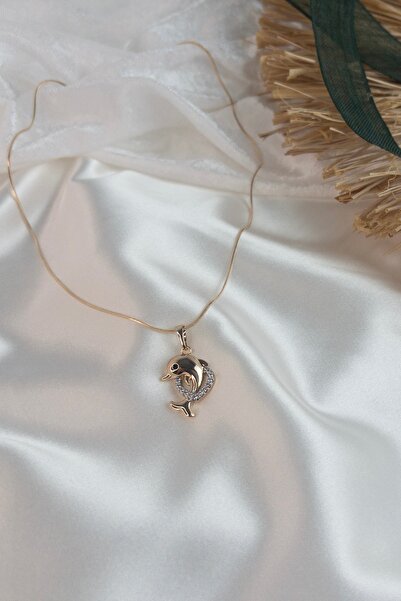 Tasarım Zirkon Taşlı Yunus Kolye