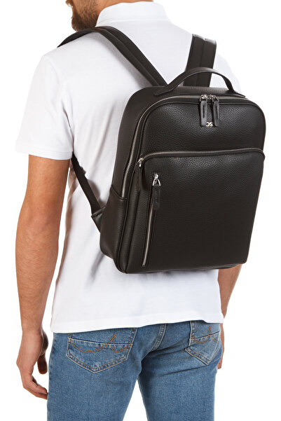 Fossil 9514 Unisex Vegan Deri Sırt Çantası Laptop Bölmeli Şık Tasarım SİYAH