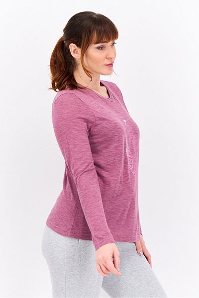 SKECHERS Women Sportswear Fit Long Sleeve Outdoor T-Shirt, Purple
