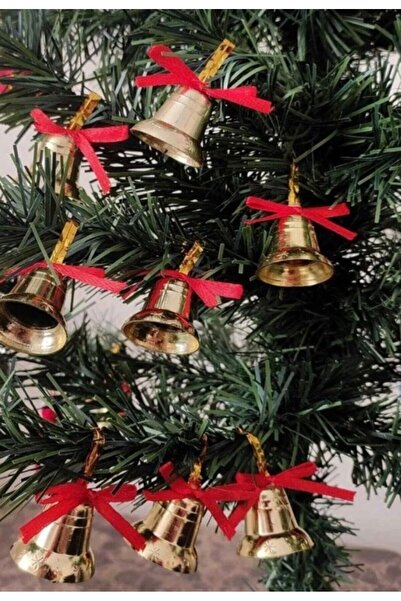 Lexi Bella 12 komada zlatnih mini zvončića od 4 cm, božićno ukrašeni srodni p...