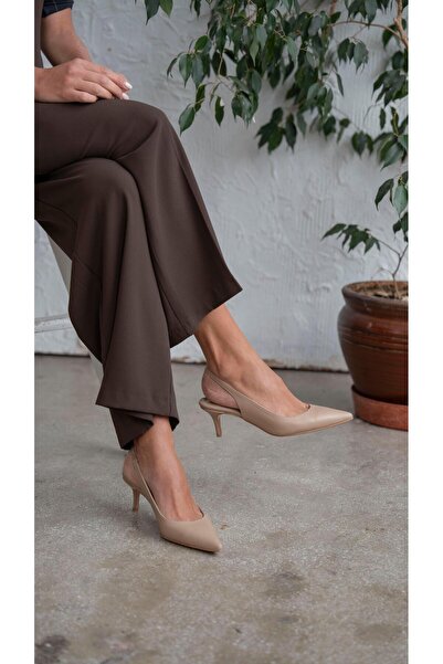 ECENİN BUTİĞİ Lisa Ten   Hakiki Deri   Topuklu Ayakkabı