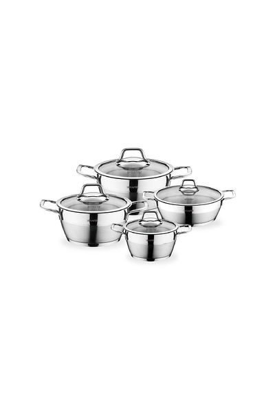 Schafer Vals Steel Cookware Set 8 Pieces-Inox